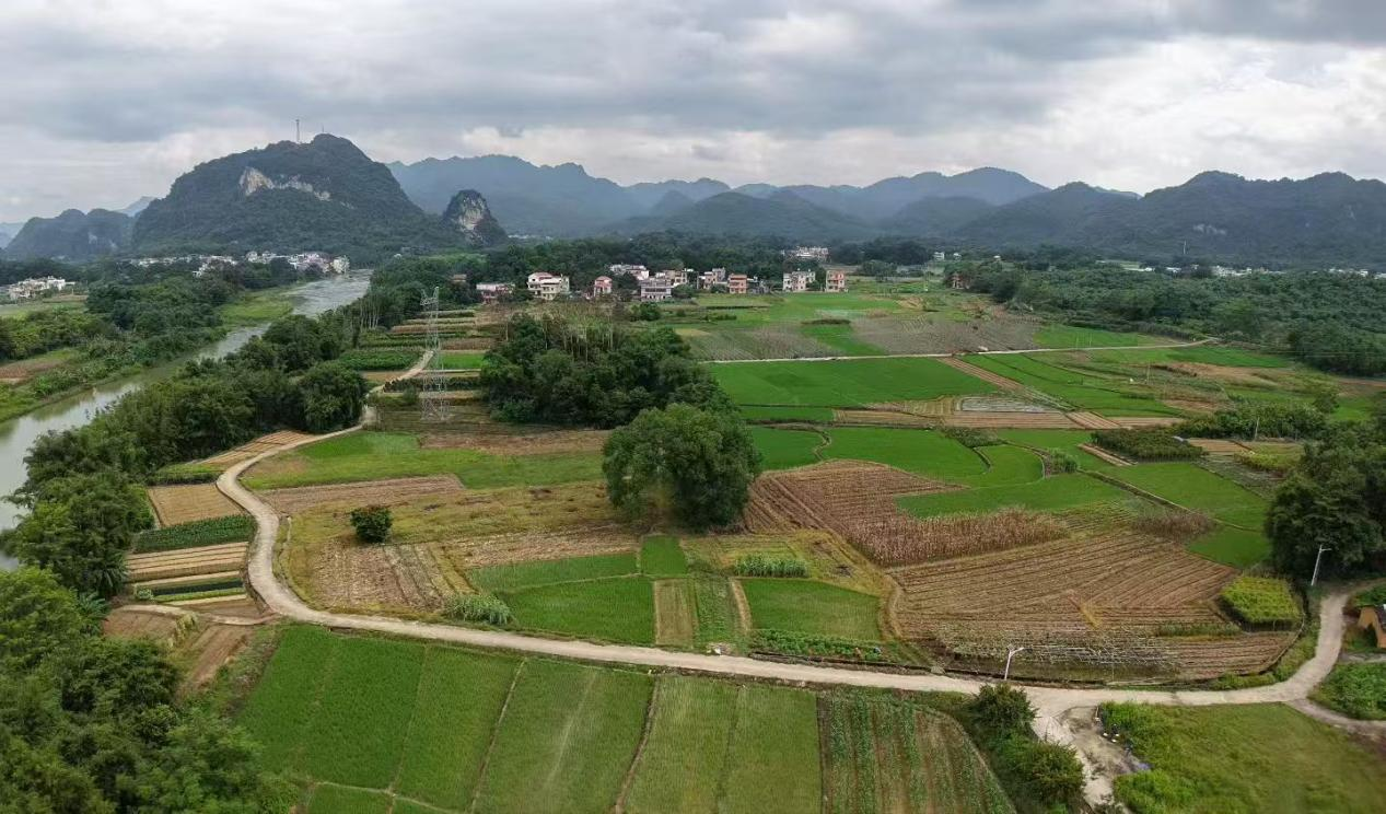 图为通往小联车田坝的蜿蜒乡道
