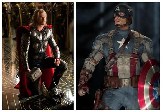《雷神》与《美国队长》剧照