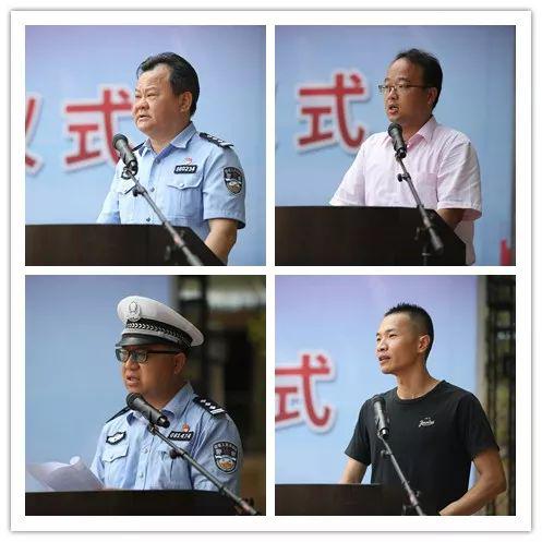 交警支队支队长刘文昌,金湾区副区长詹瑞明给小林村,沙脊村,三板村等9