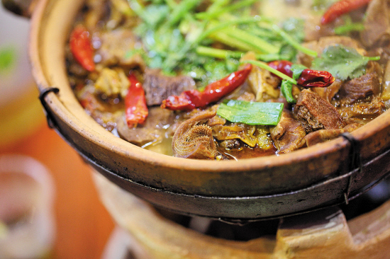香辣牛杂牛腩煲