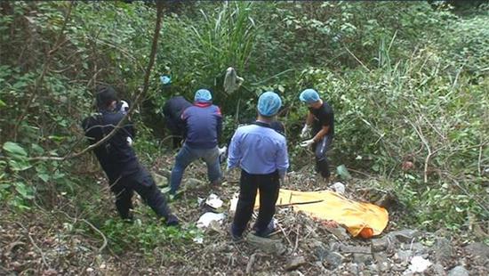 图为嫌疑人抛尸现场