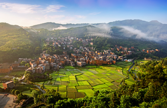 贵州省黔东南三穗县台烈镇寨头村全景