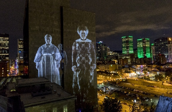 蒙特利尔城市记忆幕墙幻灯 图片来源：魁北克省旅游局