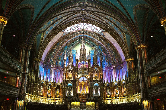 蒙特利尔圣母大教堂 图片来源：蒙特利尔圣母大教堂， Stéphan Poulin