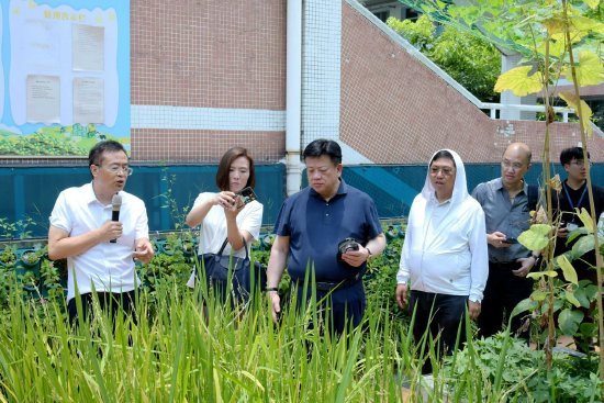 来访嘉宾参观西山小学空中农场