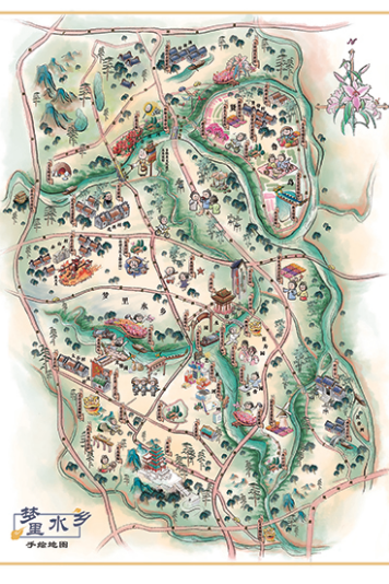 梦里水乡手绘地图