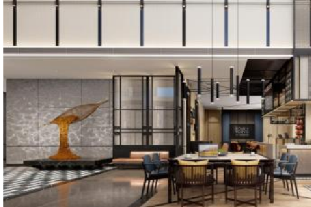 从左到右:广州白鹅潭福朋喜来登酒店大堂吧、玩啤食社(The Mesh)、客房