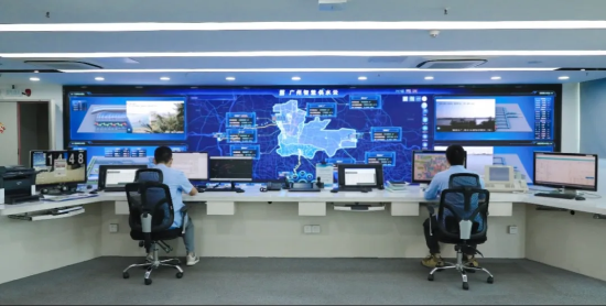 公司供水调度中心实时监控区域数据