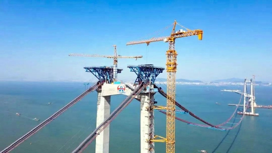 深中通道伶仃洋大桥建设现场