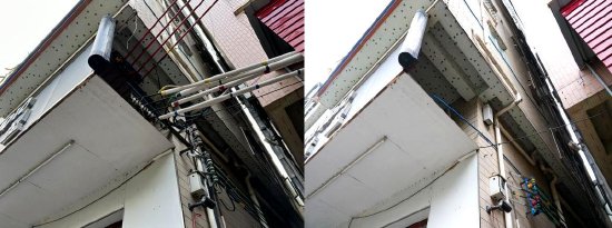 石桥村线路改造前后对比（陈尚恒 摄）