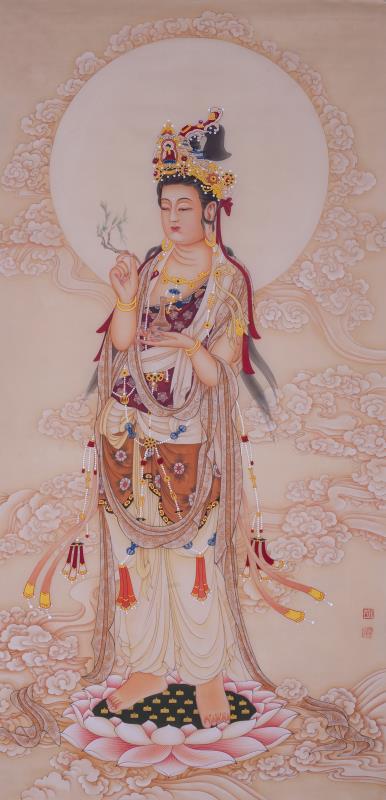 丝绢上的东方美神走进车陂社区黄琳清画展将开幕