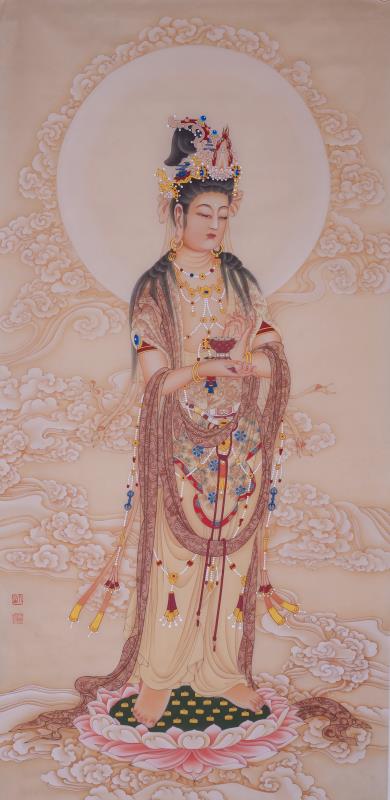 丝绢上的东方美神走进车陂社区黄琳清画展将开幕