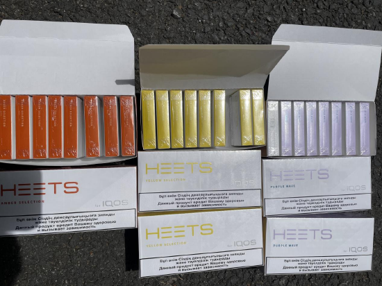 查获的heets牌电子烟烟弹