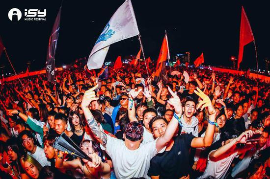 音乐节现场狂欢的人群.新华网发