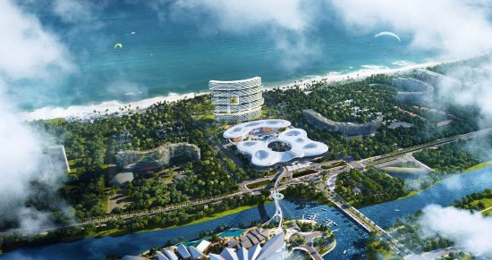 cdf三亚国际免税城一期二号地鸟瞰效果图