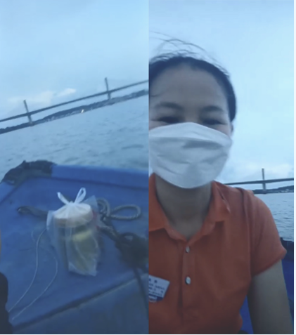 万宁子公司陈奕霞开船将奶粉送到客户手中