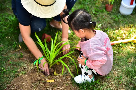 大小洞天景区携手新爱婴近百名家长儿童开展植树亲子游活动