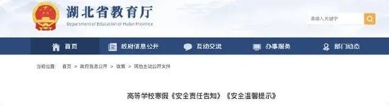 事关寒假 湖北省教育厅发布最新提示