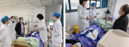 龙主任认真地给病人讲解成绩单&nbsp;&nbsp;&nbsp;