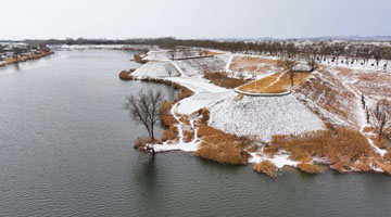 大雪落黄河 绘出水墨画