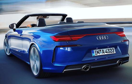 奥迪a4敞篷版渲染图配贯穿尾灯