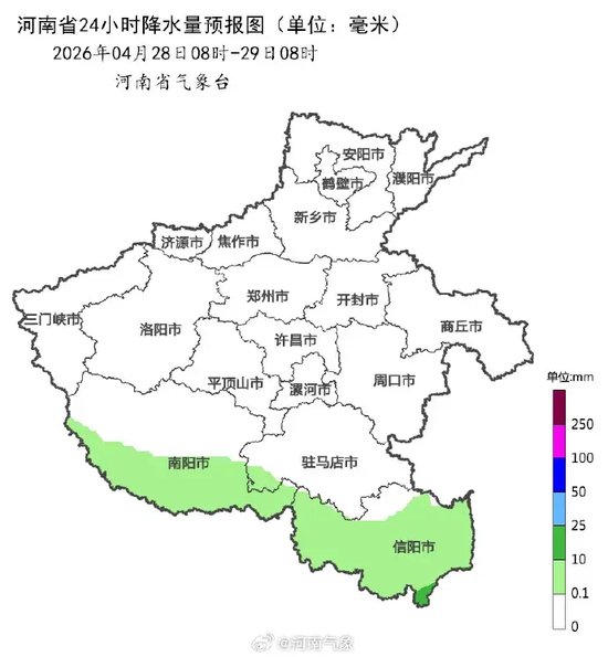 南边雨北边晴！河南气温今天跌至谷底，局部有雷暴大风，新一波大范围降水已在路上