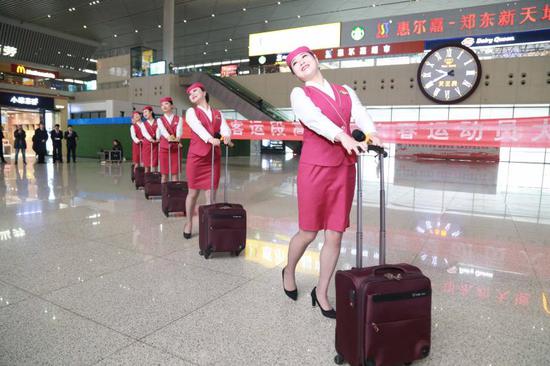 快看高姐在春运动员会上的精彩表演