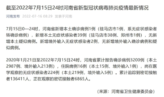 河南新增13例本土确诊-河南新增本土无症状5例河南新增无症状1例