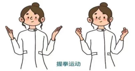 [术后第4天]前屈后伸运动,站立将患肢前伸和后摆.