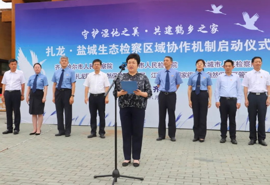 齐齐哈尔市政府一级巡视员刘艳芳在启动仪式上致辞