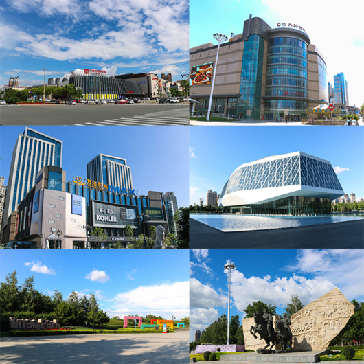 以远大购物中心,王府井购物中心,金中环商业街为中心,辐射整个群力区