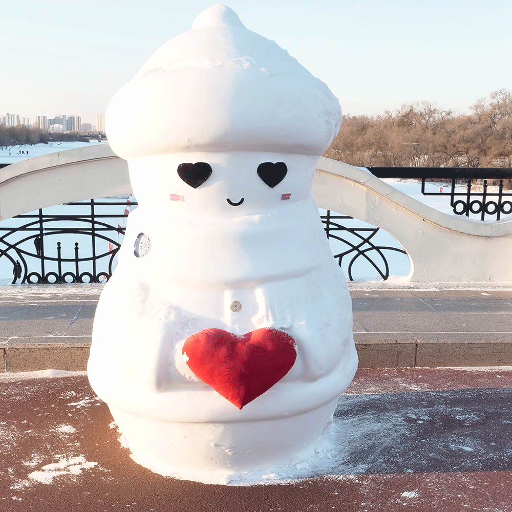 这也太可爱了吧太阳岛雪博会限定新年雪人表情包来啦