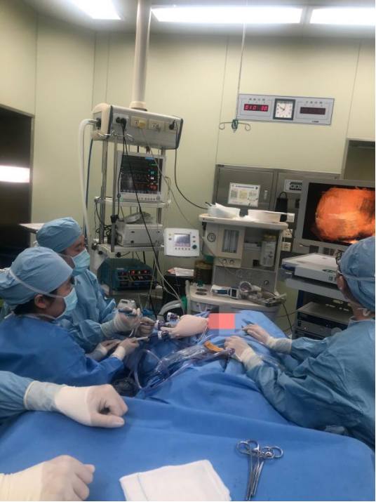 哈医大二院乳腺外科完成单孔腔镜非溶脂法nsm联合胸肌前假体tiloop