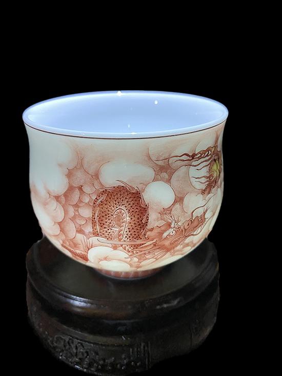 陶润文大球泥釉下五彩陶瓷作品