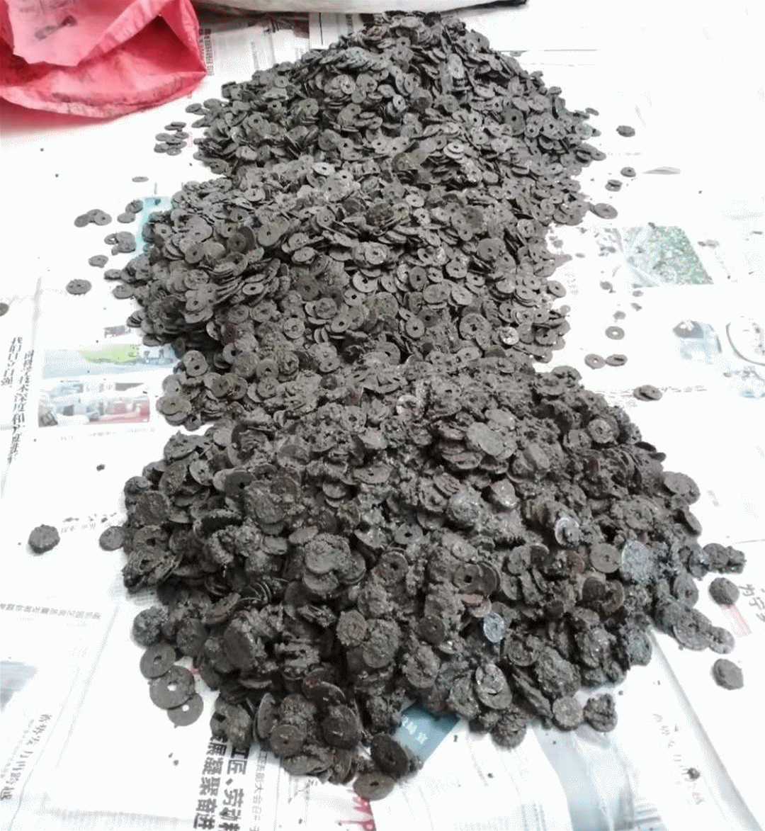 宁乡村民修建塘基发现上万枚唐宋时期古币_新浪湖南_新浪网