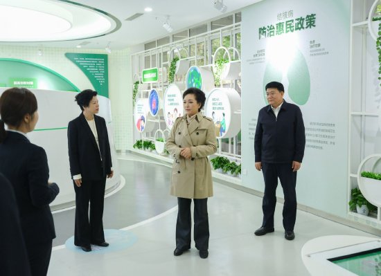彭丽媛教授在长沙市雨花区健康教育馆调研