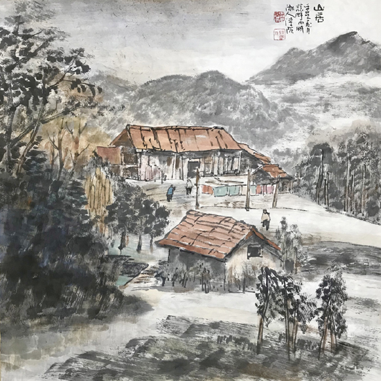 《山居》68×68cm