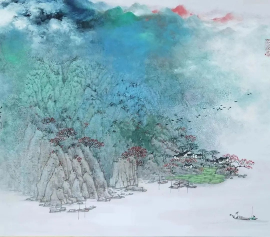 作品:《山居》 尺寸:50cm x 60cm 3平尺