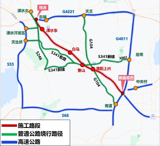 图4 普通公路绕行路线