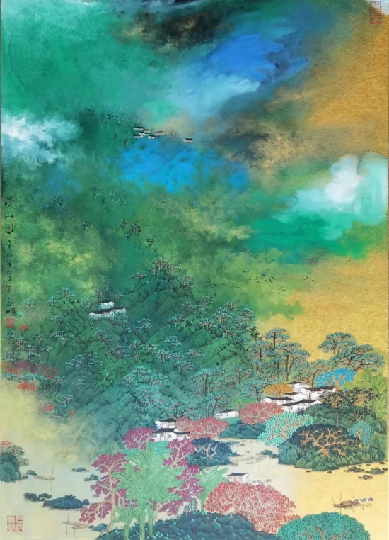 作品:《居山图》 尺寸:100cm x 70cm 7平尺