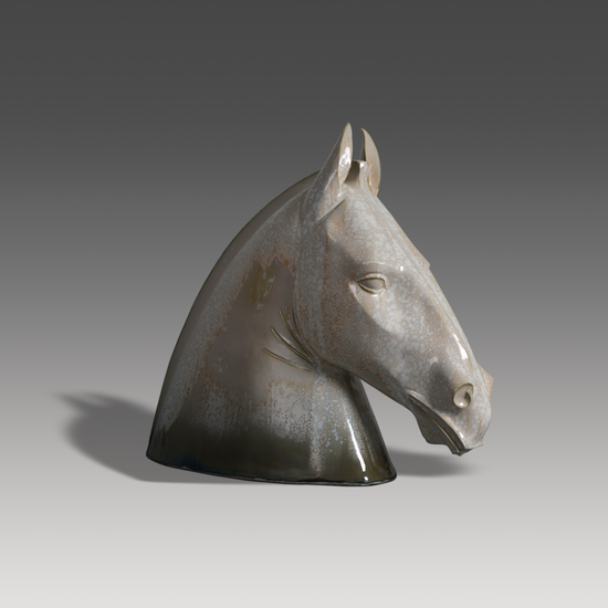 陶瓷雕塑作品《如鹿渴慕溪水》多变颜色釉,构造绘画的立体空间陈军的