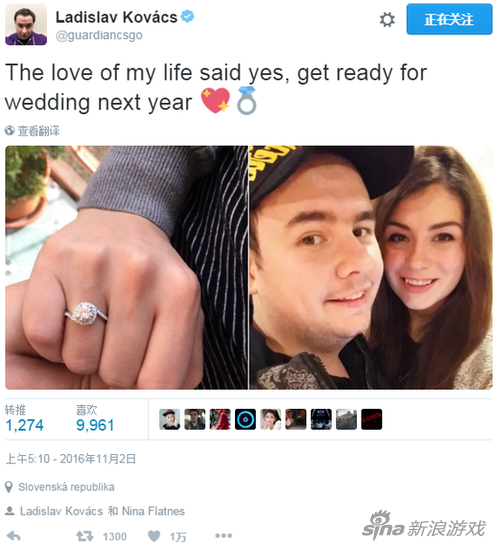 瓜点推特晒钻戒确认求婚