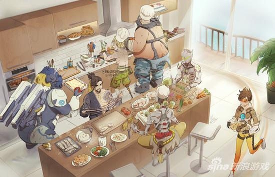 大触笔下《守望先锋》 英雄们开party其乐融融