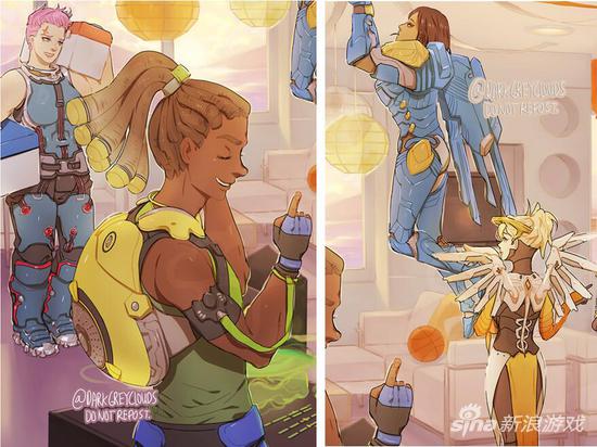 大触笔下《守望先锋》 英雄们开party其乐融融