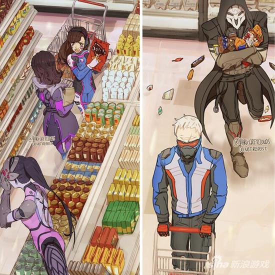 大触笔下《守望先锋》 英雄们开party其乐融融