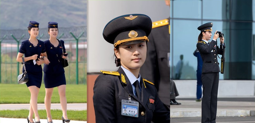 朝鲜航展上可爱制服妹子