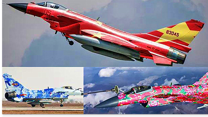 中国空军歼10战机秀百态涂装