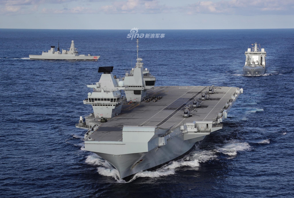 家底搬出来了!英国女王号航母战斗群首次横渡大西洋