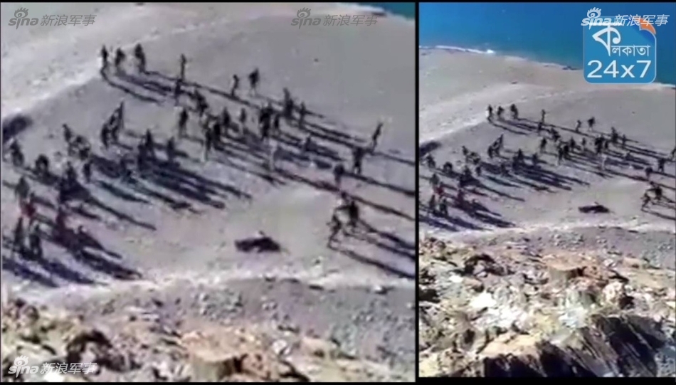 解放军的无影脚!疑似中印士兵班公湖对峙画面