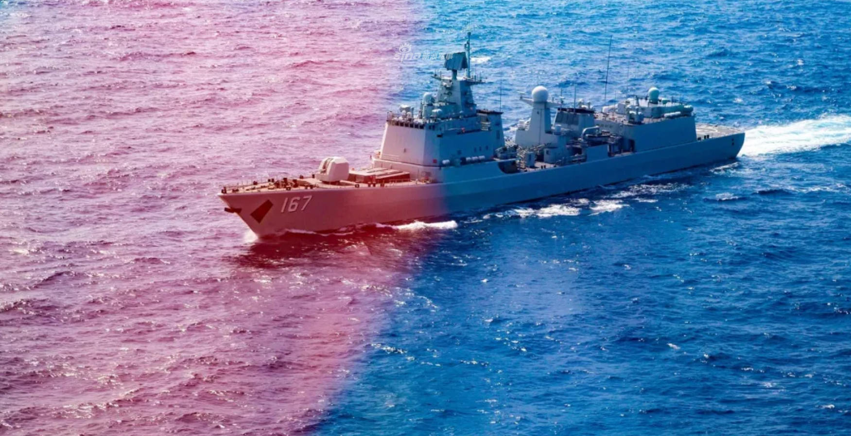 054a勇当先!南海舰队驱护舰支队大年初一练实战